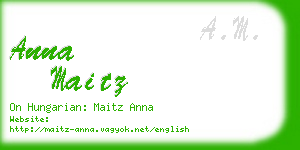 anna maitz business card